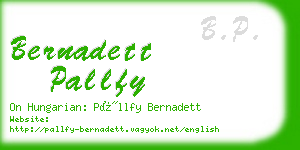 bernadett pallfy business card